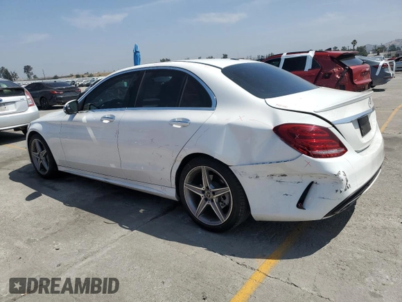 2018 Mercedes-Benz C 300 with VIN 55SWF4JB3JU282412, listed as a Copart auction lot 60155775 with 101,613 mi miles and Salvage title. Bid and sale history available at DreamBid. Image 2.