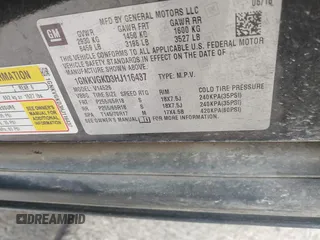 2017 Chevrolet Traverse LT with VIN 1GNKVGKD3HJ116437, listed as a IAAI auction lot 41715427 with 234,557 mi miles and . Bid and sale history available at DreamBid. Image 9.