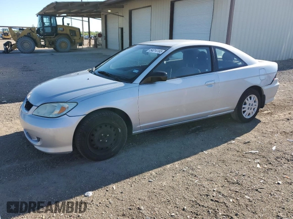 2005 Honda Civic Cpe LX with VIN 1HGEM22585L020146, listed as a Copart auction lot 54014185 with 189,567 mi miles and Salvage Title. Bid and sale history available at carsss.com. Image 1.