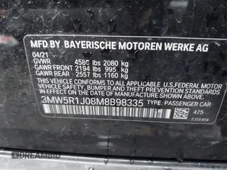 2021 BMW 3 Series 330i with VIN 3MW5R1J08M8B98335, listed as a IAAI auction lot 41741559 with 48,430 mi miles. Bid and sale history available at carsss.com. Image 9.