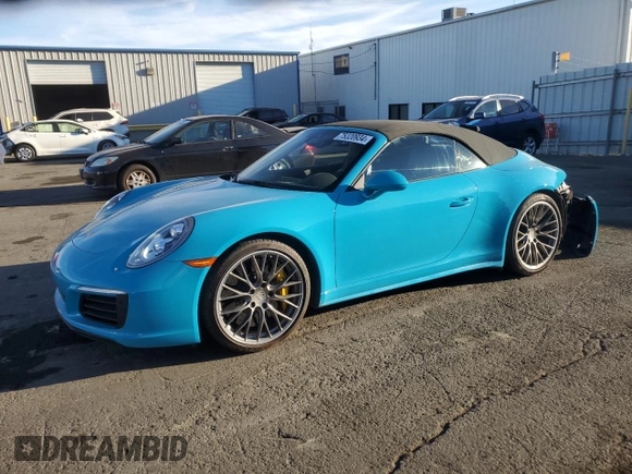 2017 Porsche 911 Carrera S with VIN WP0CB2A92HS156122, listed as a Copart auction lot 75320934 with 22,816 mi miles and Non repairable. Bid and sale history available at DreamBid. Image 1.