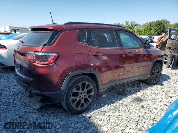 2021 Jeep Compass 80th Anniversary with VIN 3C4NJCEB6MT532733, listed as a Copart auction lot 53128285 with 45,624 mi miles and Salvage Title. Bid and sale history available at carsss.com. Image 3.