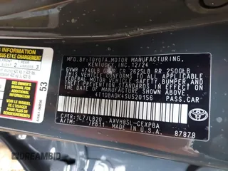 2025 Toyota Camry LE z VIN 4T1DBADK4SU520156, wystawiony jako IAAI lot #41865277 z przebiegiem 220 mil mil oraz . Historia ofert i sprzedaży dostępna na DreamBid. Obrazek 9.
