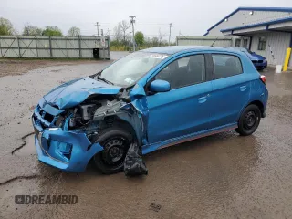 2021 Mitsubishi Mirage ES z VIN ML32AUHJ8MH000557, wystawiony jako Copart lot #56660735 z przebiegiem 85 171 mil mil oraz Szkoda całkowita • Salvage title. Historia ofert i sprzedaży dostępna na DreamBid. Obrazek 1.