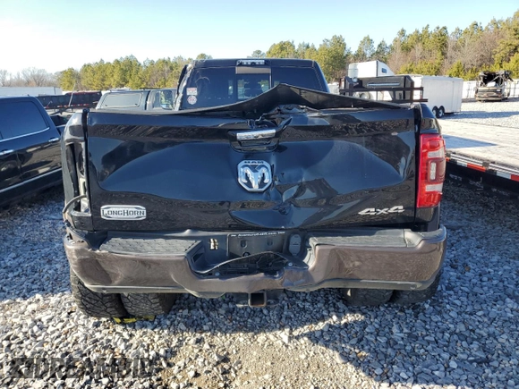 2021 Ram 3500 Longhorn with VIN 3C63RRKL0MG703041, listed as a Copart auction lot 42594675 with 47,807 mi miles and Salvage Title. Bid and sale history available at carsss.com. Image 6.