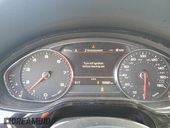 2015 Audi A8 L 4.0T with VIN WAU32AFD0FN016733, listed as a Copart auction lot 48564865 with 102,581 mi miles and Salvage Title. Bid and sale history available at carsss.com. Image 9.