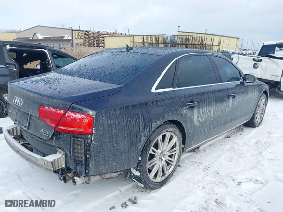 2014 Audi A8 L 4.0T with VIN WAUR2AFD6EN006040, listed as a IAAI auction lot 41408135 with 76,599 mi miles. Bid and sale history available at carsss.com. Image 4.
