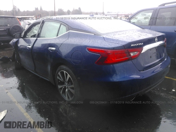 2016 Nissan Maxima Platinum with VIN 1N4AA6AP2GC381333, listed as a IAAI auction lot 24239431 with 111,318 mi miles and . Bid and sale history available at DreamBid. Image 3.