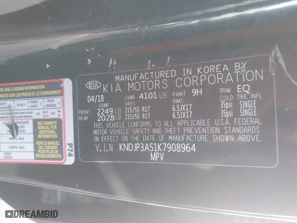 2019 Kia Soul + with VIN KNDJP3A51K7908964, listed as a IAAI auction lot 41217627 with 112,077 mi miles. Bid and sale history available at carsss.com. Image 9.