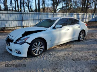 2014 Infiniti Q50 with VIN JN1BV7AP2EM680419, listed as a Copart auction lot 47358405 with 111,638 mi miles and Salvage Title. Bid and sale history available at carsss.com. Image 1.