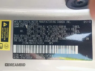 2012 Lexus RX 350 z VIN 2T2BK1BA1CC142054, wystawiony jako IAAI lot #42663209 z przebiegiem 168 399 mil mil oraz . Historia ofert i sprzedaży dostępna na DreamBid. Obrazek 9.