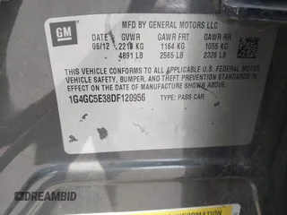 2013 Buick LaCrosse Leather с VIN 1G4GC5E38DF120956, выставлен на аукционе IAAI как лот 42510324 с пробегом 127 260 миль миль и . История ставок и продаж доступна на DreamBid. Изображение 9.