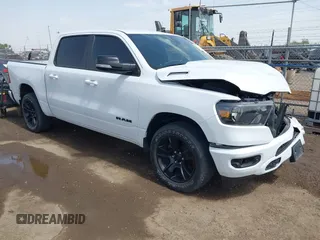 2021 Ram 1500 Lone Star with VIN 1C6RREFT1MN592746, listed as a IAAI auction lot 41722298 with 46,484 mi miles and . Bid and sale history available at DreamBid. Image 1.