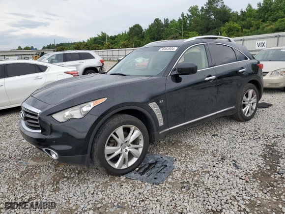 2014 Infiniti QX70 with VIN JN8CS1MW0EM413360, listed as a Copart auction lot 56853934 with 242,661 mi miles and Clean Title. Bid and sale history available at carsss.com. Image 1.