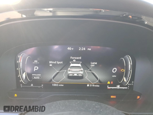 2025 Infiniti QX60 Luxe with VIN 5N1AL1FS5SC338274, listed as a Copart auction lot 48479865 with 1,002 mi miles and Salvage title. Bid and sale history available at DreamBid. Image 9.