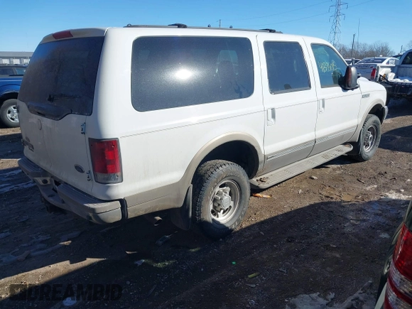 2002 Ford Excursion Limited z VIN 1FMNU43S32ED21966, wystawiony jako IAAI lot #41395015 z przebiegiem 224 696 mil mil oraz . Historia ofert i sprzedaży dostępna na DreamBid. Obrazek 4.