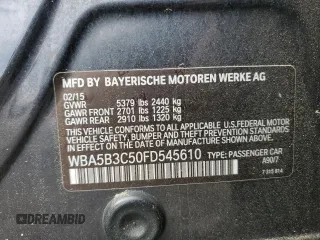 2015 BMW 5 Series 535i xDrive with VIN WBA5B3C50FD545610, listed as a Copart auction lot 50933225 with 167,951 mi miles and Salvage Title. Bid and sale history available at carsss.com. Image 12.