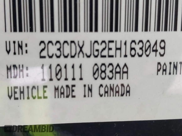 2014 Dodge Charger SXT Plus with VIN 2C3CDXJG2EH163049, listed as a IAAI auction lot 41634369 with 1 mi miles. Bid and sale history available at carsss.com. Image 9.