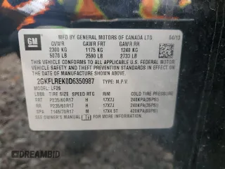 2013 GMC Terrain SLE z VIN 2GKFLREK0D6350987, wystawiony jako Copart lot #55875235 z przebiegiem 89 529 mil mil oraz Szkoda całkowita • Salvage title. Historia ofert i sprzedaży dostępna na DreamBid. Obrazek 14.