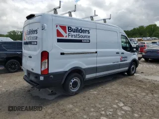 2023 Ford Transit Cargo with VIN 1FTBR1C86PKA45707, listed as a Copart auction lot 55052145 with 15,132 mi miles and Salvage title. Bid and sale history available at DreamBid. Image 3.