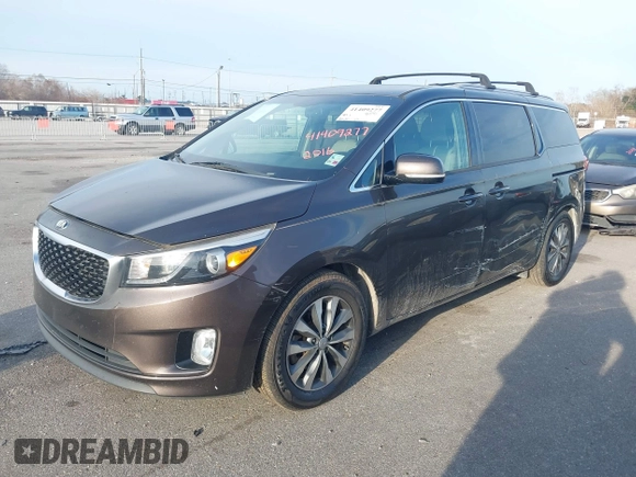 2016 Kia Sedona EX with VIN KNDMC5C1XG6159271, listed as a IAAI auction lot 41409277 with 95,696 mi miles. Bid and sale history available at carsss.com. Image 6.