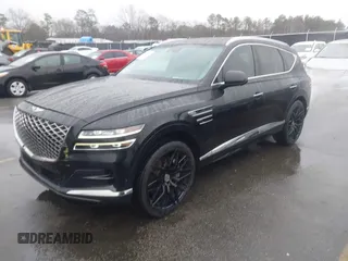 2022 Genesis GV80 with VIN KMUHCESC0NU083778, listed as a IAAI auction lot 41553215 with 93,384 mi miles and . Bid and sale history available at DreamBid. Image 2.