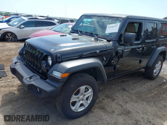 2023 Jeep Wrangler Sport S with VIN 1C4HJXDN6PW599895, listed as a IAAI auction lot 42242107 with 53,980 mi miles and . Bid and sale history available at DreamBid. Image 17.