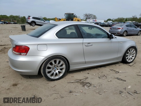 2009 BMW 1 Series 128i with VIN WBAUP73579VK74936, listed as a Copart auction lot 54558905 with 128,563 mi miles and Clean Title. Bid and sale history available at carsss.com. Image 3.