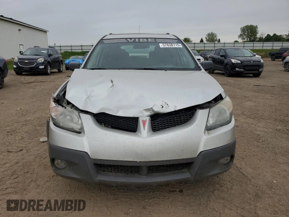 2004 Pontiac Vibe with VIN 5Y2SM62814Z416000, listed as a Copart auction lot 57638115 with 299,999 mi miles and Salvage title. Bid and sale history available at DreamBid. Image 5.
