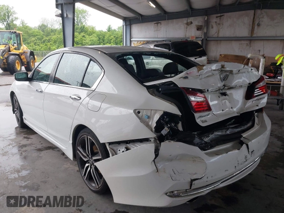 2017 Honda Accord Sport with VIN 1HGCR2F54HA136317, listed as a IAAI auction lot 42091828 with 146,628 mi miles and . Bid and sale history available at carsss.com. Image 3.