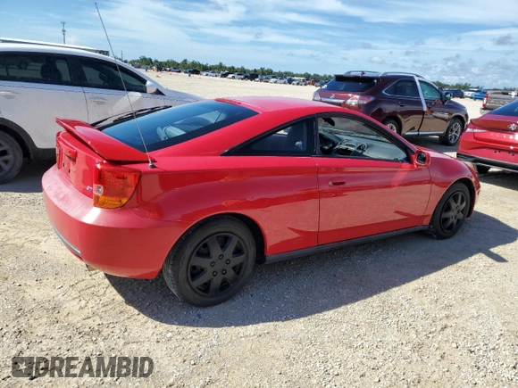 2000 Toyota Celica GT with VIN JTDDR32T0Y0061960, listed as a Copart auction lot 73967584 with 0 mi miles and Salvage Title. Bid and sale history available at carsss.com. Image 3.