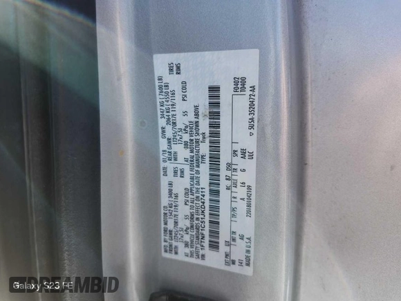 2018 Ford F-150 with VIN 1FTNF1C51JKD47411, listed as a IAAI auction lot 42026816 with 226,579 mi miles and . Bid and sale history available at DreamBid. Image 1.