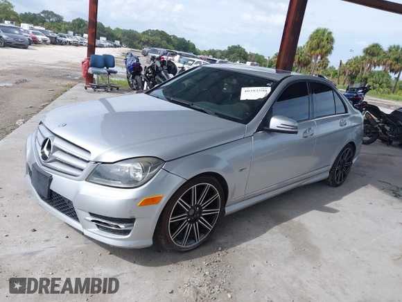 2012 Mercedes-Benz C-Class C 250 Sport with VIN WDDGF4HB8CA704655, listed as a IAAI auction lot 40293590 with 156,117 mi miles. Bid and sale history available at carsss.com. Image 2.