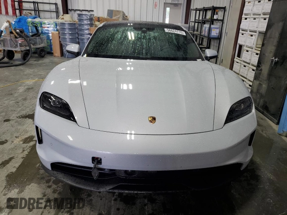 2025 Porsche Taycan with VIN WP0AA2Y12SSA08315, listed as a Copart auction lot 56624715 with 6,910 mi miles and Salvage title. Bid and sale history available at DreamBid. Image 5.