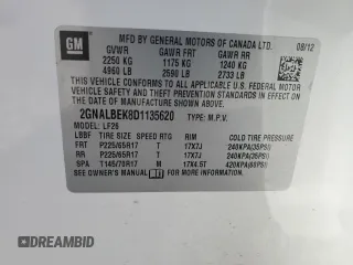 2013 Chevrolet Equinox LS z VIN 2GNALBEK8D1135620, wystawiony jako Copart lot #55670955 z przebiegiem 153 199 mil mil oraz Szkoda całkowita • Salvage title. Historia ofert i sprzedaży dostępna na DreamBid. Obrazek 14.