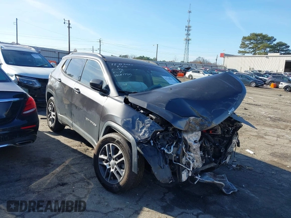 2020 Jeep Compass Latitude w/Sun/Safety Pkg with VIN 3C4NJCBB2LT241780, listed as a IAAI auction lot 41118805 with 74,891 mi miles. Bid and sale history available at carsss.com. Image 1.
