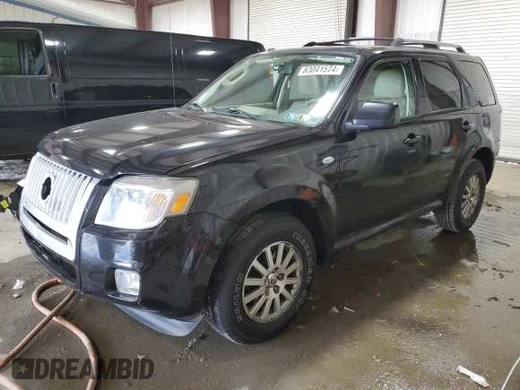 2009 Mercury Mariner Premier with VIN 4M2CU97G39KJ24459, listed as a Copart auction lot 83041574 with 123,437 mi miles and Salvage Title. Bid and sale history available at carsss.com. Image 1.