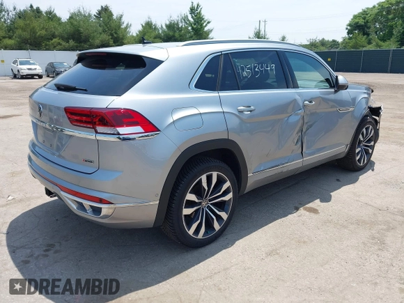 2021 Volkswagen Atlas SEL Premium R-Line with VIN 1V2FE2CA8MC235003, listed as a IAAI auction lot 42513449 with 44,466 mi miles and . Bid and sale history available at DreamBid. Image 4.
