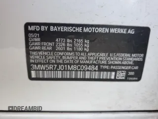 2021 BMW 3 Series 330i xDrive z VIN 3MW5R7J01M8C09484, wystawiony jako Copart lot #59128455 z przebiegiem 43 059 mil mil oraz Szkoda całkowita • Salvage title. Historia ofert i sprzedaży dostępna na DreamBid. Obrazek 12.