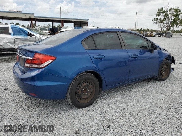 2014 Honda Civic Sedan LX with VIN 19XFB2F57EE014186, listed as a Copart auction lot 52188865 with 190,141 mi miles and Salvage Title. Bid and sale history available at carsss.com. Image 3.