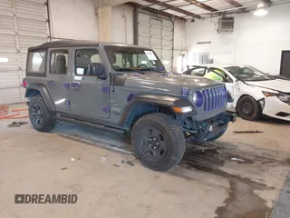 2018 Jeep Wrangler Unlimited Sport S z VIN 1C4HJXDG5JW321871, wystawiony jako IAAI lot #41297989 z przebiegiem 71 975 mil mil oraz . Historia ofert i sprzedaży dostępna na DreamBid. Obrazek 1.