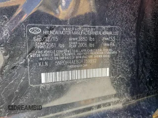 2016 Hyundai Elantra SE with VIN 5NPDH4AE8GH759892, listed as a Copart auction lot 53875525 with 164,032 mi miles and Salvage title. Bid and sale history available at DreamBid. Image 12.