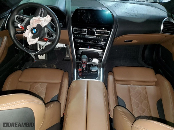 2022 BMW M8 Competition with VIN WBSGV0C07NCJ20520, listed as a Copart auction lot 43480514 with NaN miles and Salvage Title. Bid and sale history available at carsss.com. Image 8.