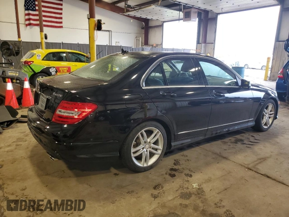 2012 Mercedes-Benz C 300 Sport with VIN WDDGF8BB2CR198144, listed as a Copart auction lot 55642915 with 46,640 mi miles and Salvage Title. Bid and sale history available at DreamBid. Image 3.