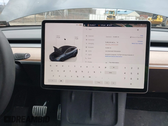 2024 Tesla Model Y Performance with VIN 7SAYGDEF7RF020203, listed as a IAAI auction lot 41639077 with 14,493 mi miles and . Bid and sale history available at DreamBid. Image 18.
