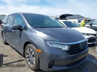 2023 Honda Odyssey EX-L z VIN 5FNRL6H67PB067555, wystawiony jako IAAI lot #42092976 z przebiegiem 14 915 mil mil oraz . Historia ofert i sprzedaży dostępna na DreamBid. Obrazek 1.