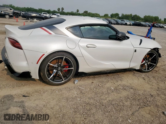 2020 Toyota Supra 3.0 with VIN WZ1DB4C04LW032225, listed as a Copart auction lot 57639875 with Not provided miles and Salvage title. Bid and sale history available at DreamBid. Image 3.