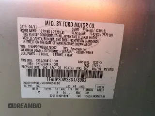 2011 Ford Taurus SE with VIN 1FAHP2DW2BG178002, listed as a Copart auction lot 44917355 with 152,735 mi miles and Salvage Title. Bid and sale history available at DreamBid. Image 13.