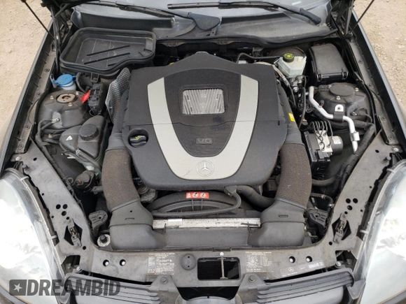 2007 Mercedes-Benz SLK 280 with VIN WDBWK54F17F160166, listed as a Copart auction lot 60133435 with 71,827 mi miles and Salvage title. Bid and sale history available at DreamBid. Image 11.