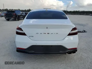 2023 Genesis G70 2.0T with VIN KMTG34TA4PU104576, listed as a Copart auction lot 85082044 with 28,821 mi miles and Salvage Title. Bid and sale history available at DreamBid. Image 6.